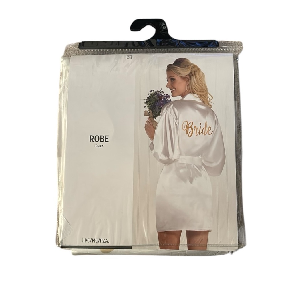 NWT Bride’s Silky Robe with Gold Lettering